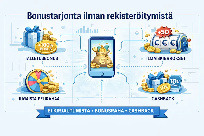 Bonustarjonta ilman rekisteröitymistä – mitä odottaa ja mitä tarkistaa