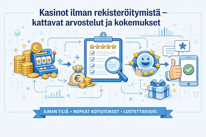 Kasinot ilman rekisteröitymistä – kattavat arvostelut ja kokemukset