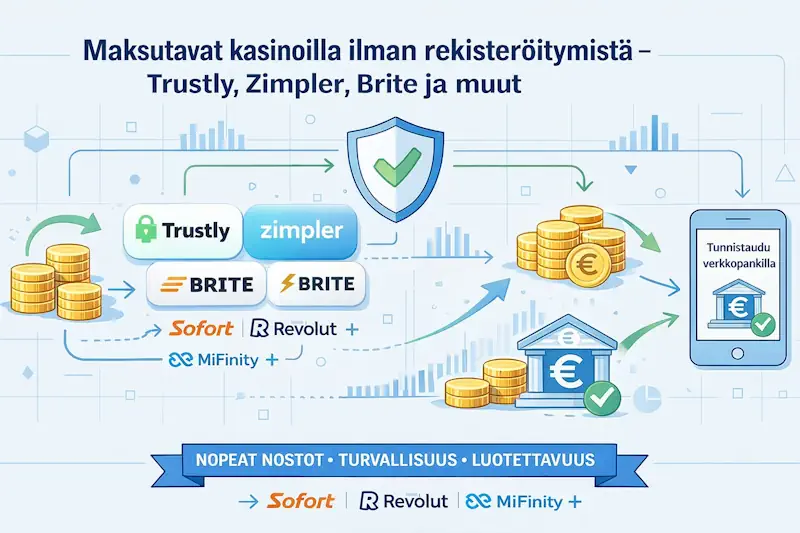 Maksutavat kasinoilla ilman rekisteröitymistä – Trustly, Zimpler, Brite ja muut