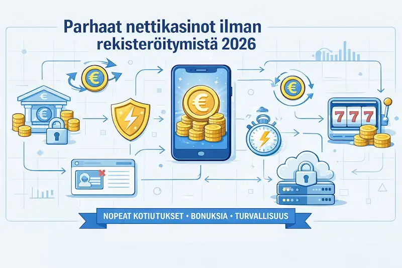Parhaat nettikasinot ilman rekisteröitymistä 2026 – testattu lista suomalaisille