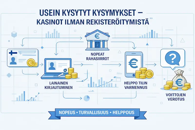Usein kysytyt kysymykset – kasinot ilman rekisteröitymistä