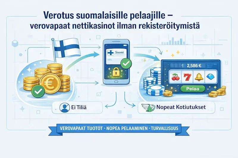 Verotus suomalaisille pelaajille – verovapaat nettikasinot ilman rekisteröitymistä